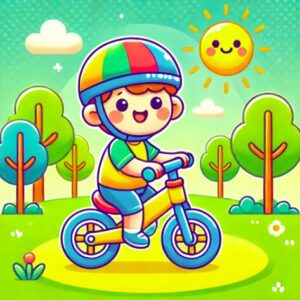 ペダルなし自転車（バランスバイク）のイラスト