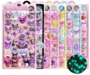 YAYAMIYA 【8 枚セット】シール 3D 立体 ボンボン ドロップ シール 夜光